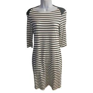 Ryan Roberts Women's Dress Blue White Stripes Nautical Boatneck Shift Preppy XS